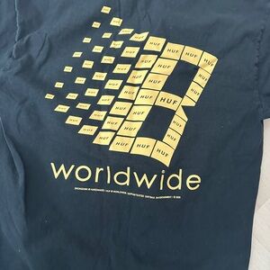 HUF black Tee with Yellow Graphic